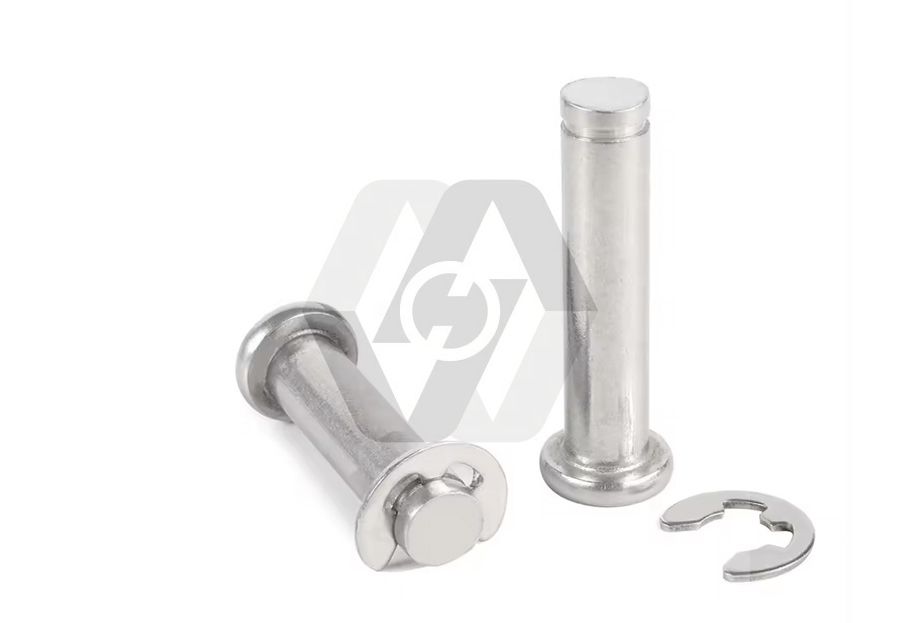 304 316不锈钢开槽轴4mm/6mm定位U形夹销 带固定卡圈